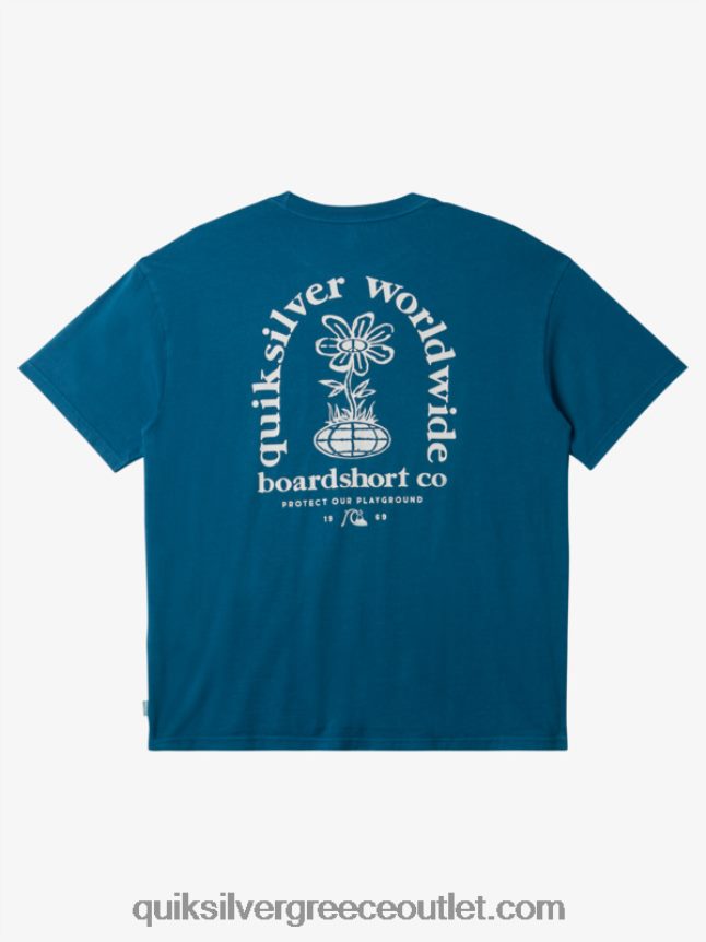 μπλουζάκι με καθαρό μυαλό Quiksilver άνδρες 66LP84742 μαροκινό μπλε