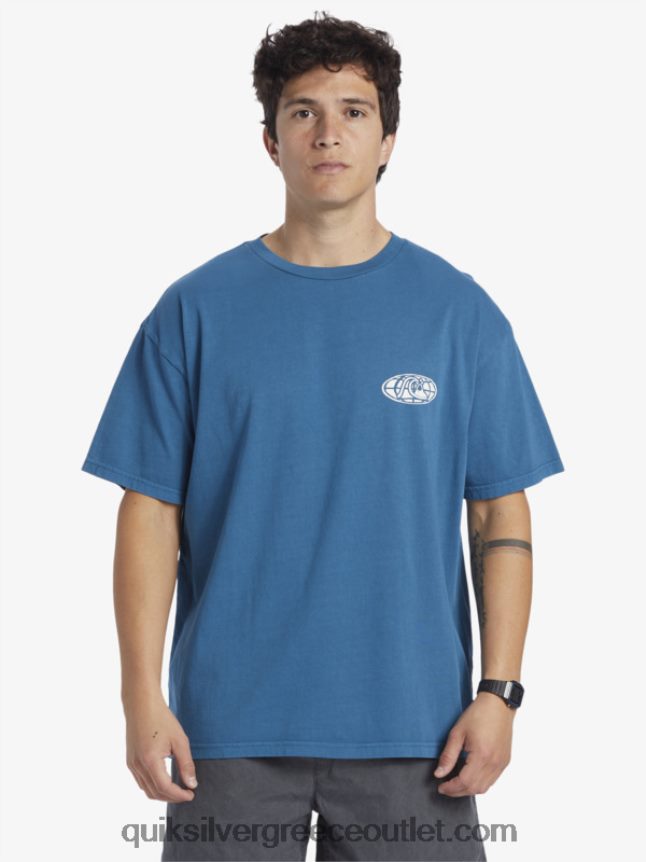 μπλουζάκι με καθαρό μυαλό Quiksilver άνδρες 66LP84742 μαροκινό μπλε