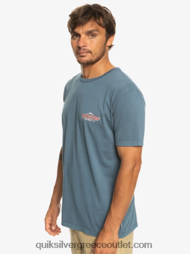 μπλουζάκι με λέξεις Quiksilver άνδρες 66LP84933 θάλασσα του Βέρινγκ