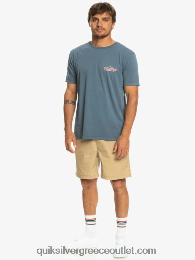 μπλουζάκι με λέξεις Quiksilver άνδρες 66LP84933 θάλασσα του Βέρινγκ