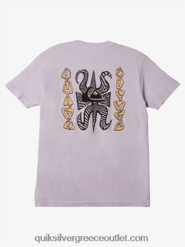 μπλουζάκι με λογότυπο Quiksilver άνδρες 66LP84982 παστέλ λιλά