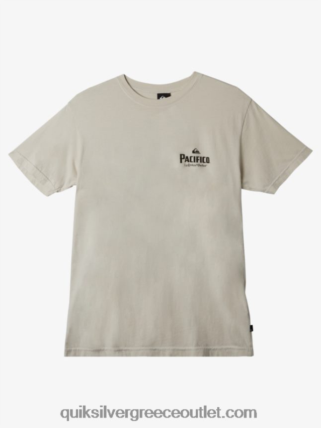 μην παλεύετε με το αφρώδες μπλουζάκι Quiksilver x Pacifico άνδρες 66LP8411 πέτρα