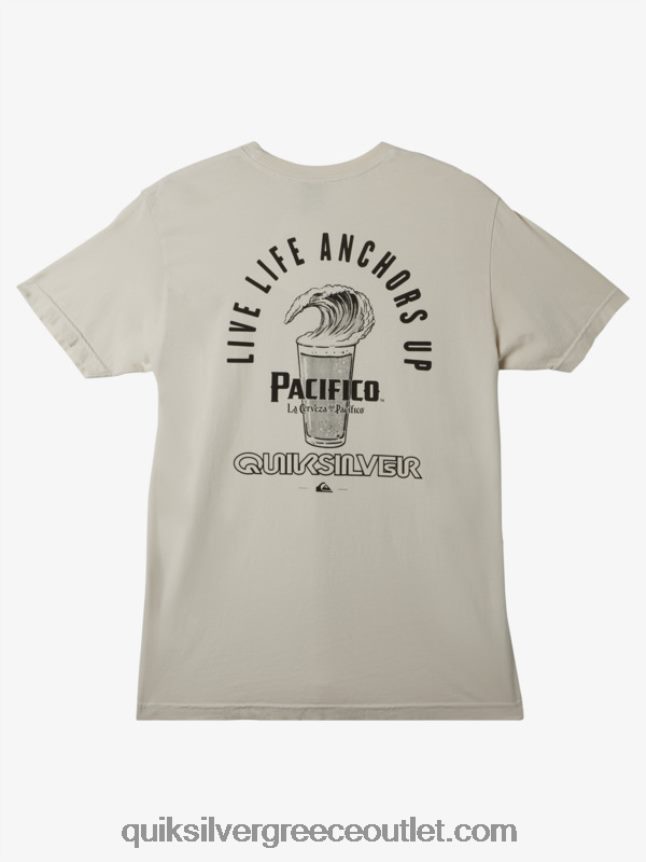 μην παλεύετε με το αφρώδες μπλουζάκι Quiksilver x Pacifico άνδρες 66LP8411 πέτρα