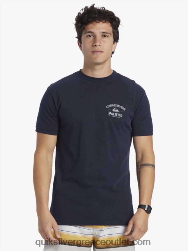 μπλουζάκι κλειδώματος Quiksilver x Pacifico άνδρες 66LP841 ναυτικό μπλέιζερ