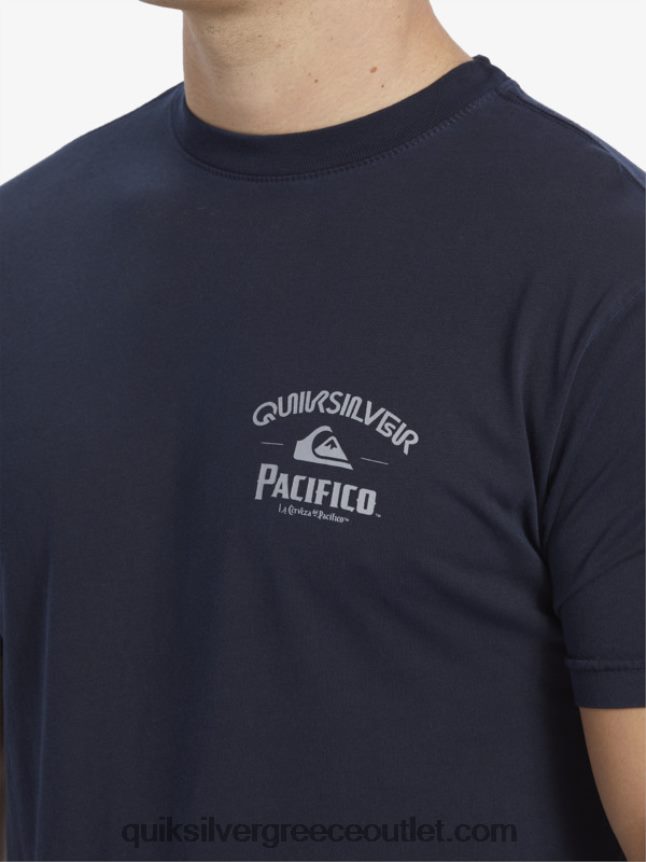 μπλουζάκι κλειδώματος Quiksilver x Pacifico άνδρες 66LP841 ναυτικό μπλέιζερ
