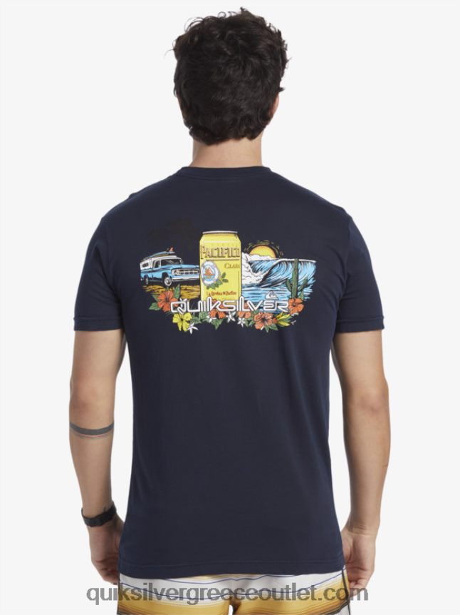 μπλουζάκι κλειδώματος Quiksilver x Pacifico άνδρες 66LP841 ναυτικό μπλέιζερ