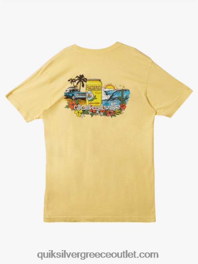 μπλουζάκι κλειδώματος Quiksilver x Pacifico άνδρες 66LP842 χρυσός