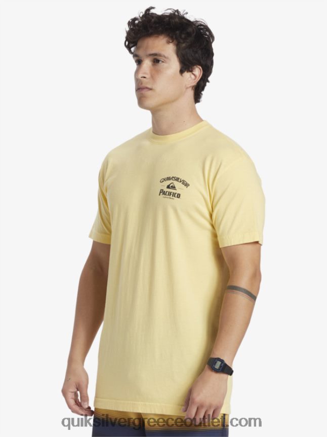 μπλουζάκι κλειδώματος Quiksilver x Pacifico άνδρες 66LP842 χρυσός