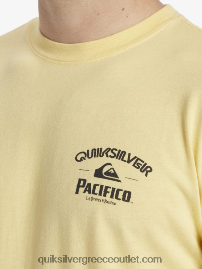 μπλουζάκι κλειδώματος Quiksilver x Pacifico άνδρες 66LP842 χρυσός