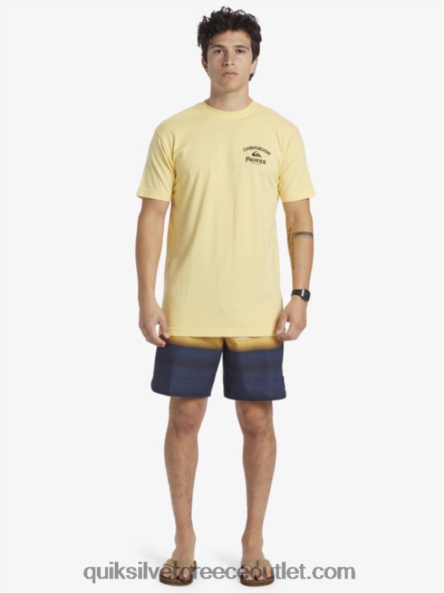 μπλουζάκι κλειδώματος Quiksilver x Pacifico άνδρες 66LP842 χρυσός