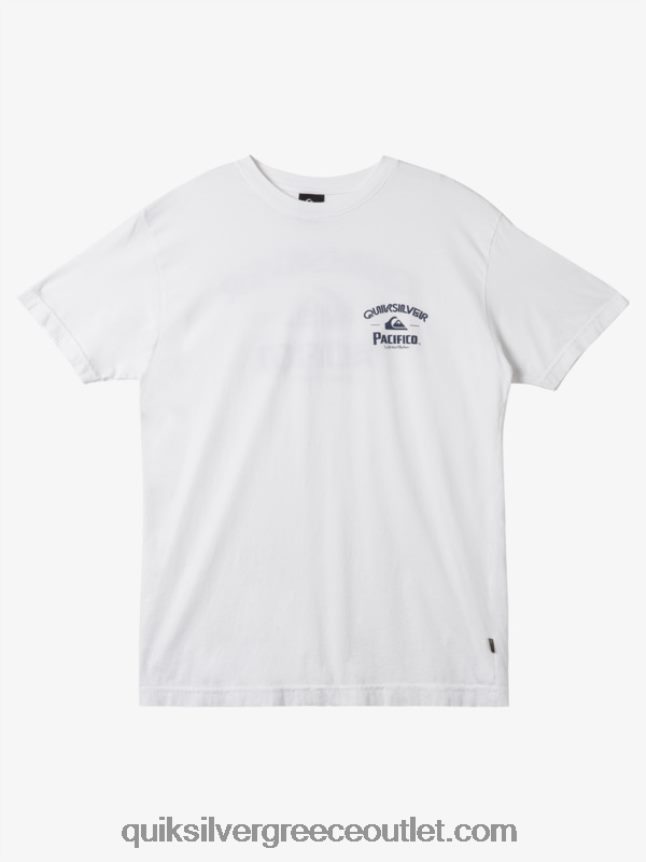 ίσιο μπλουζάκι σκοπευτή Quiksilver x Pacifico άνδρες 66LP847 άσπρο