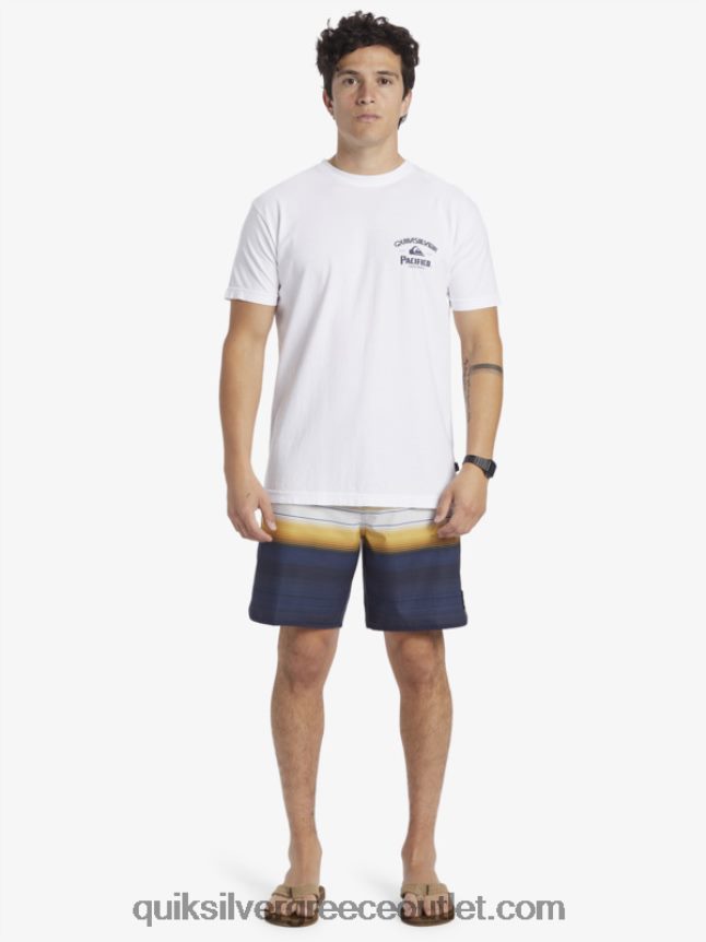 ίσιο μπλουζάκι σκοπευτή Quiksilver x Pacifico άνδρες 66LP847 άσπρο