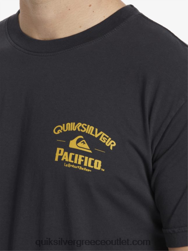 ίσιο μπλουζάκι σκοπευτή Quiksilver x Pacifico άνδρες 66LP848 ασφαλτικό σκυρόδερμα