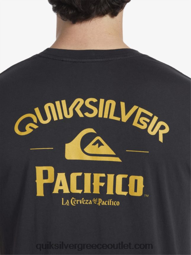 ίσιο μπλουζάκι σκοπευτή Quiksilver x Pacifico άνδρες 66LP848 ασφαλτικό σκυρόδερμα