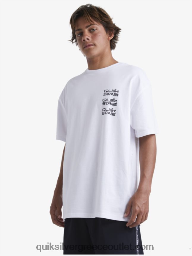 Κοντομάνικη μπλούζα Quiksilver x Stab άνδρες 66LP841668 άσπρο