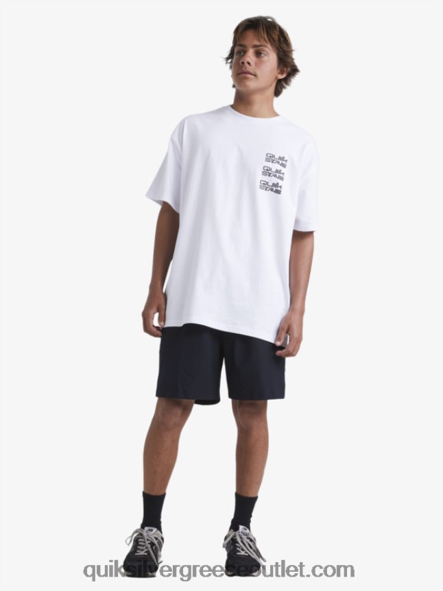 Κοντομάνικη μπλούζα Quiksilver x Stab άνδρες 66LP841668 άσπρο