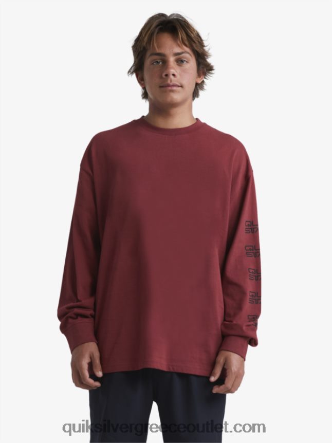 βιολογικό μακρυμάνικο μπλουζάκι Quiksilver x Stab άνδρες 66LP841844 ρουμπίνι κρασί