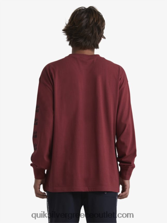 βιολογικό μακρυμάνικο μπλουζάκι Quiksilver x Stab άνδρες 66LP841844 ρουμπίνι κρασί
