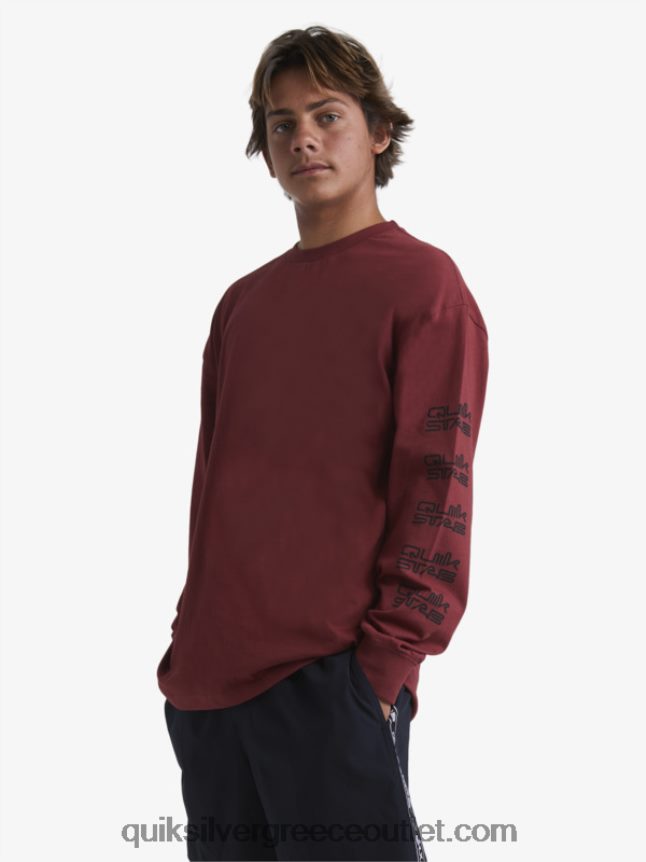 βιολογικό μακρυμάνικο μπλουζάκι Quiksilver x Stab άνδρες 66LP841844 ρουμπίνι κρασί