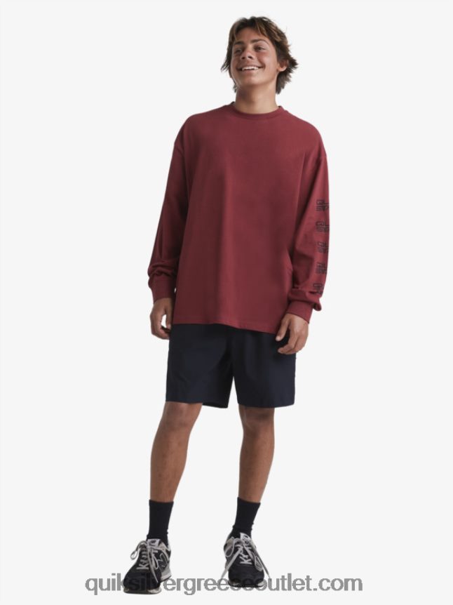 βιολογικό μακρυμάνικο μπλουζάκι Quiksilver x Stab άνδρες 66LP841844 ρουμπίνι κρασί