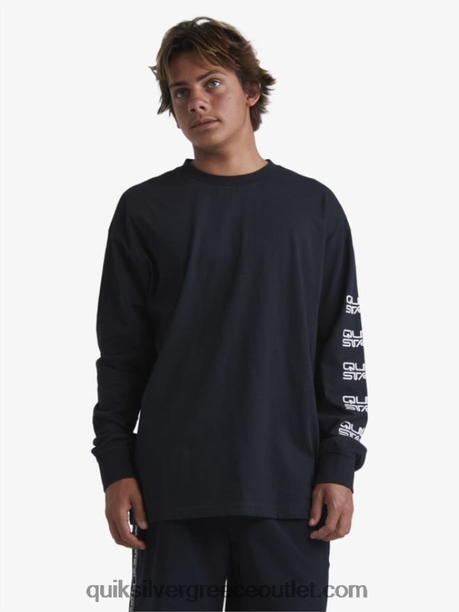 βιολογικό μακρυμάνικο μπλουζάκι Quiksilver x Stab άνδρες 66LP841845 μαύρος