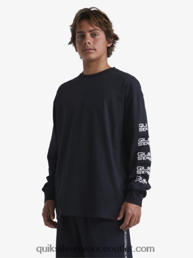βιολογικό μακρυμάνικο μπλουζάκι Quiksilver x Stab άνδρες 66LP841845 μαύρος