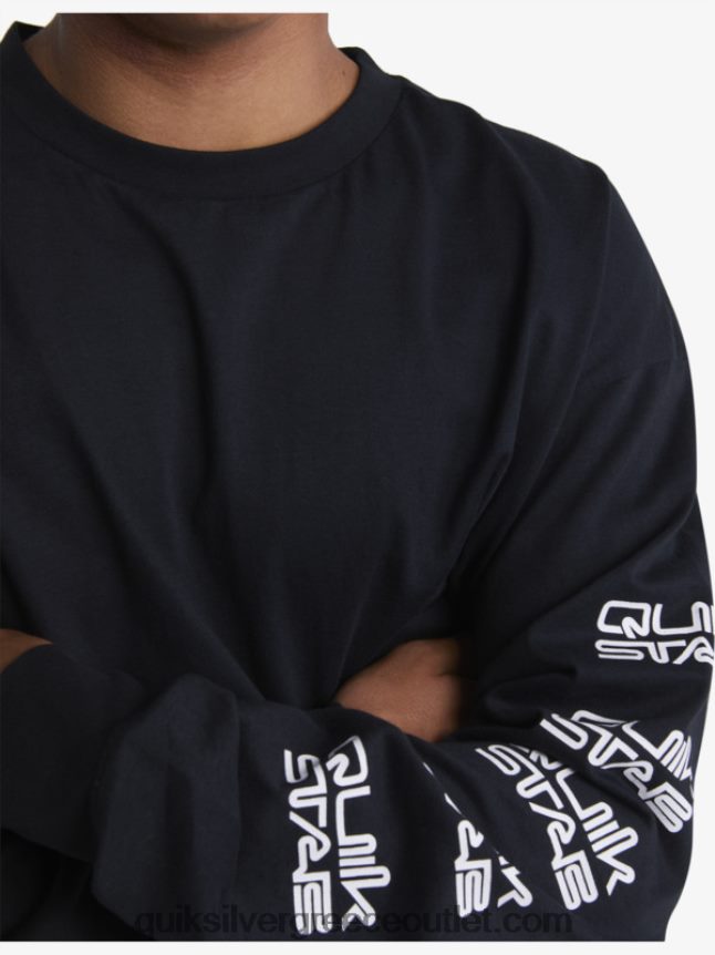 βιολογικό μακρυμάνικο μπλουζάκι Quiksilver x Stab άνδρες 66LP841845 μαύρος