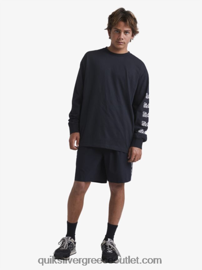 βιολογικό μακρυμάνικο μπλουζάκι Quiksilver x Stab άνδρες 66LP841845 μαύρος