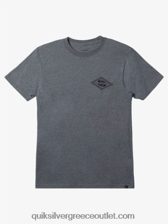 T-shirt με όπισθεν λογότυπο Quiksilver άνδρες 66LP841198 μέτρια γκρίζα ρείκι