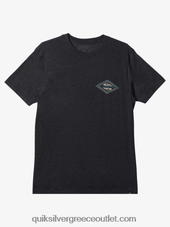 T-shirt με όπισθεν λογότυπο Quiksilver άνδρες 66LP841199 κάρβουνο ρείκι