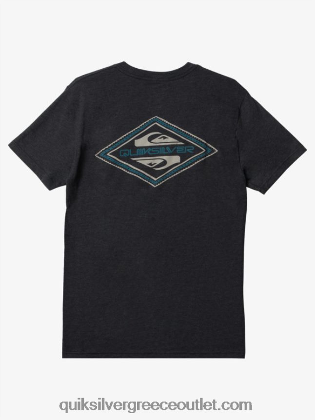 T-shirt με όπισθεν λογότυπο Quiksilver άνδρες 66LP841199 κάρβουνο ρείκι