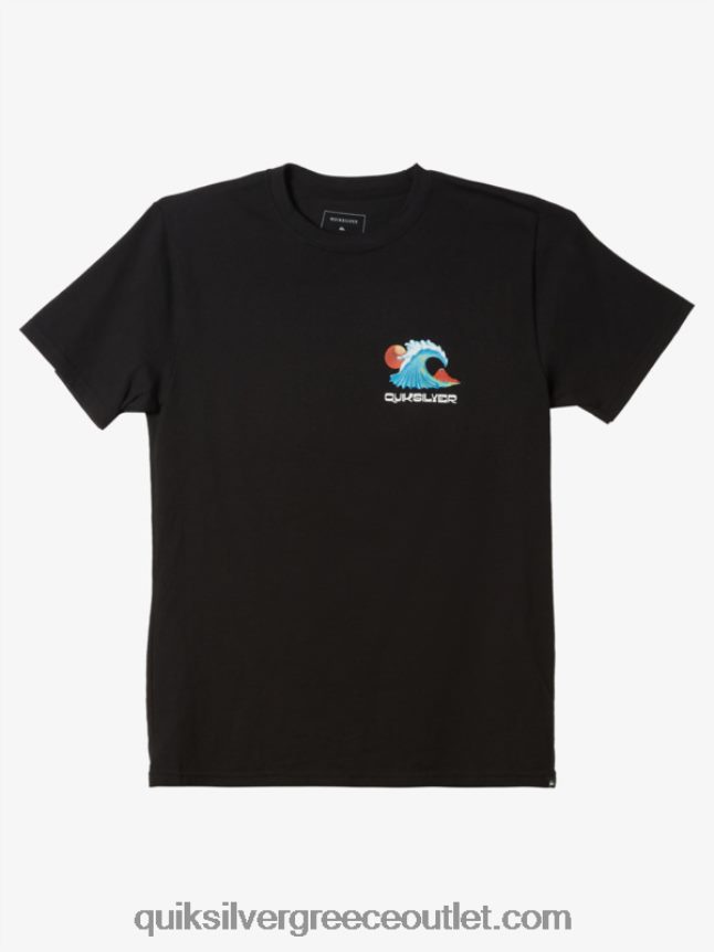 T-shirt με κρεβάτι ωκεανού Quiksilver άνδρες 66LP841476 μαύρος