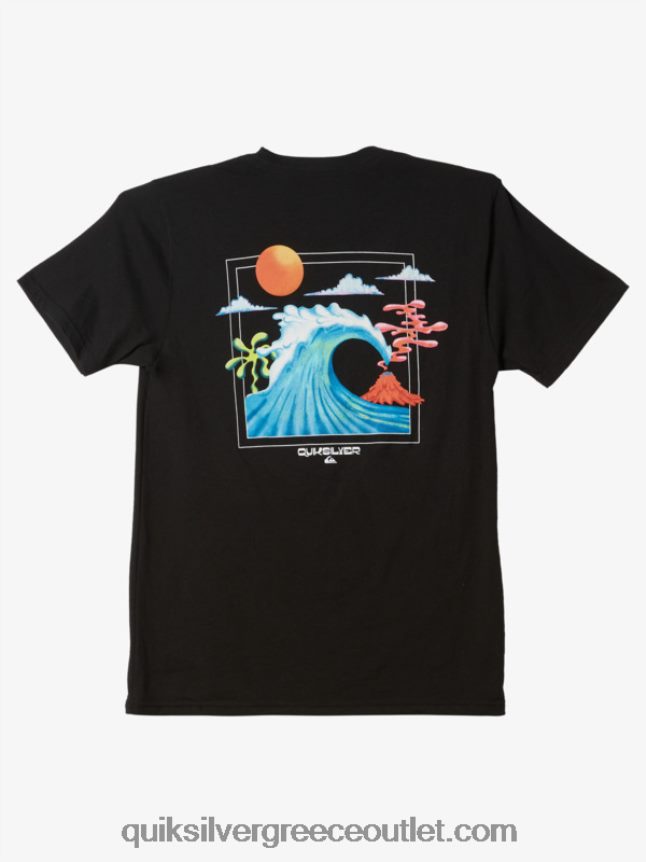 T-shirt με κρεβάτι ωκεανού Quiksilver άνδρες 66LP841476 μαύρος