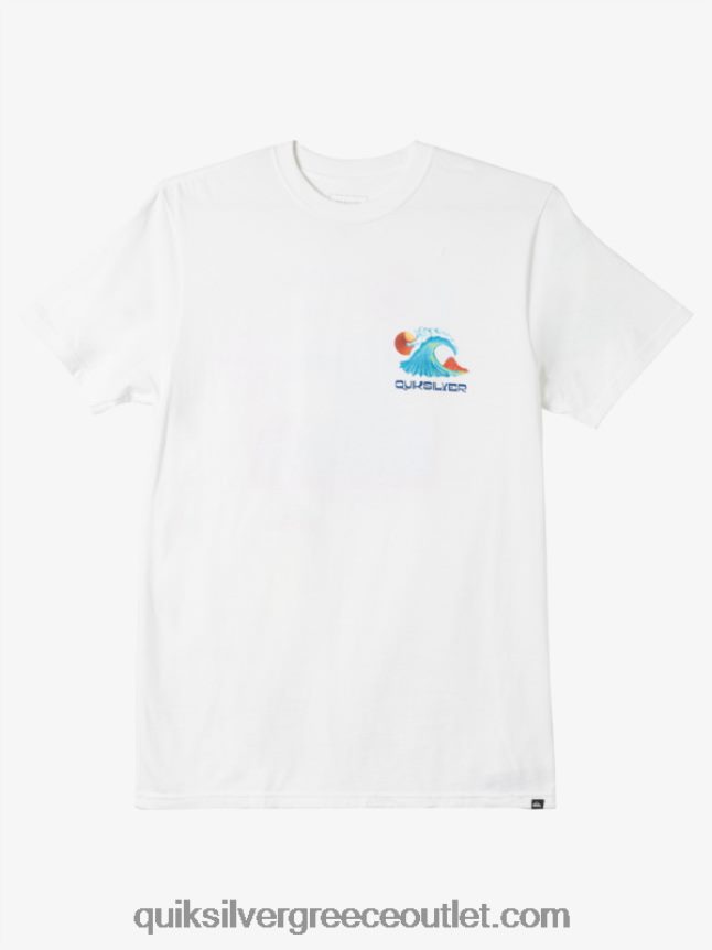 T-shirt με κρεβάτι ωκεανού Quiksilver άνδρες 66LP841477 άσπρο