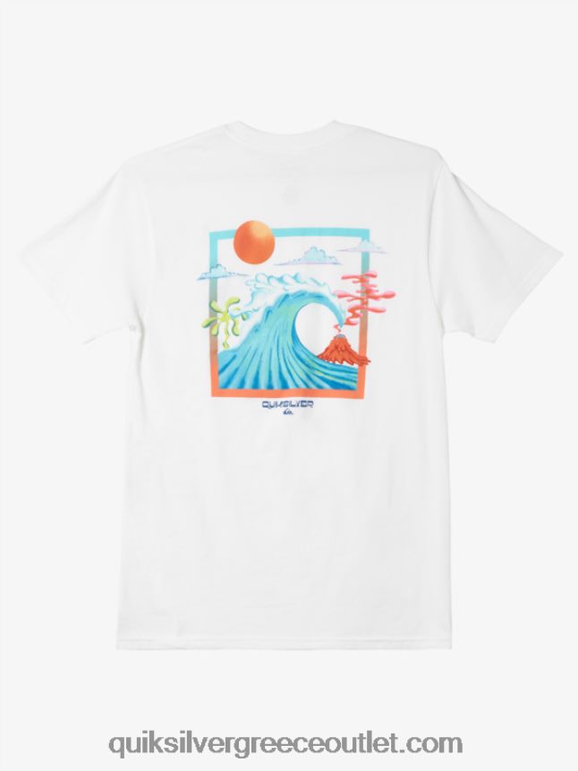 T-shirt με κρεβάτι ωκεανού Quiksilver άνδρες 66LP841477 άσπρο
