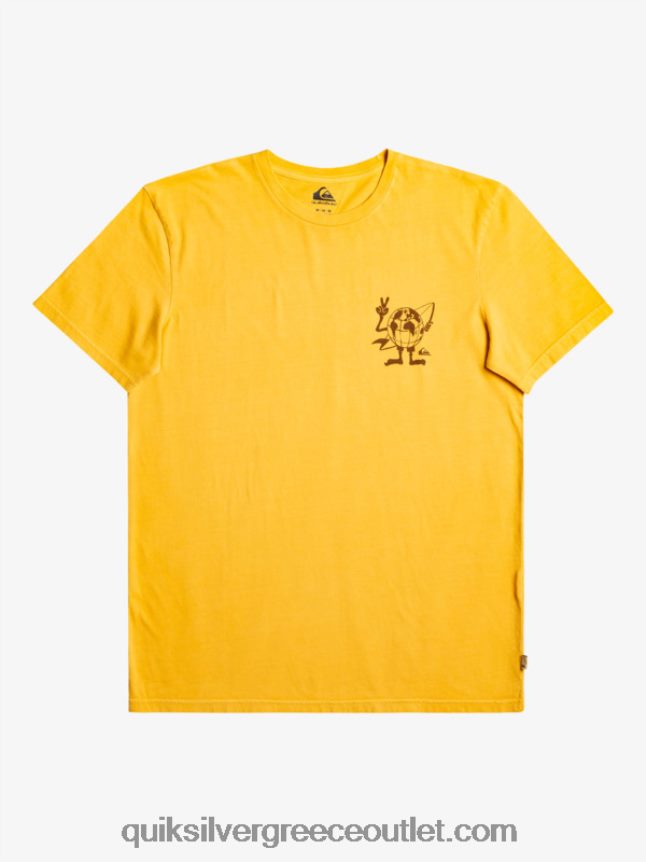 T-shirt με κρυφό μήνυμα Quiksilver άνδρες 66LP841761 χρυσή ράβδος
