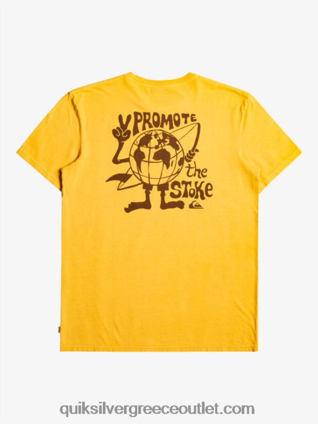 T-shirt με κρυφό μήνυμα Quiksilver άνδρες 66LP841761 χρυσή ράβδος