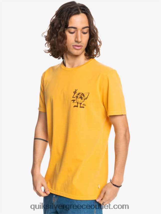T-shirt με κρυφό μήνυμα Quiksilver άνδρες 66LP841761 χρυσή ράβδος