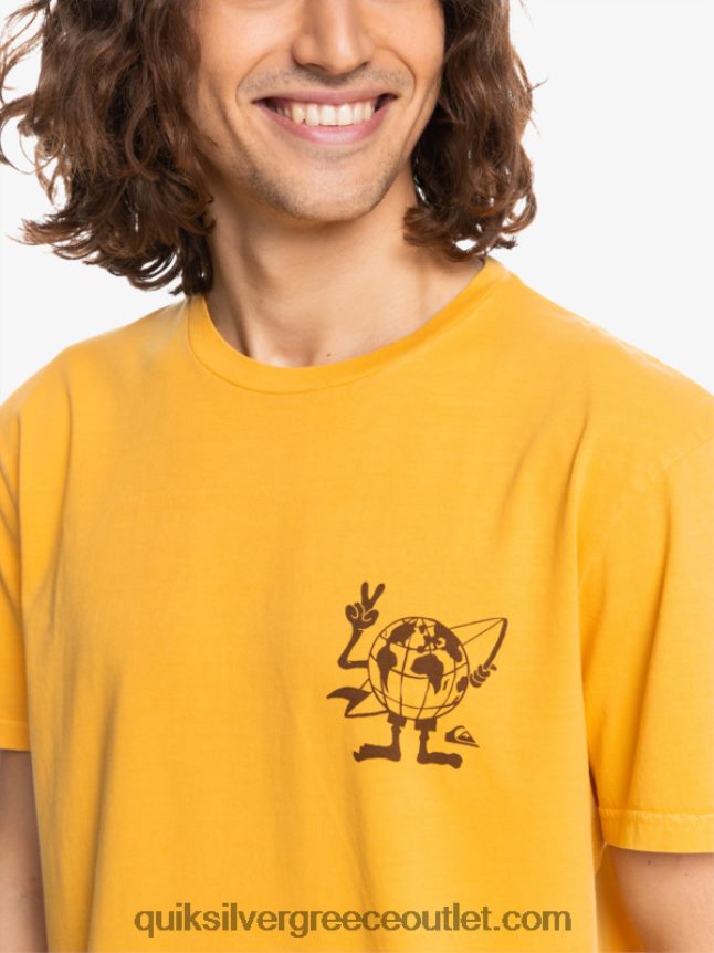 T-shirt με κρυφό μήνυμα Quiksilver άνδρες 66LP841761 χρυσή ράβδος
