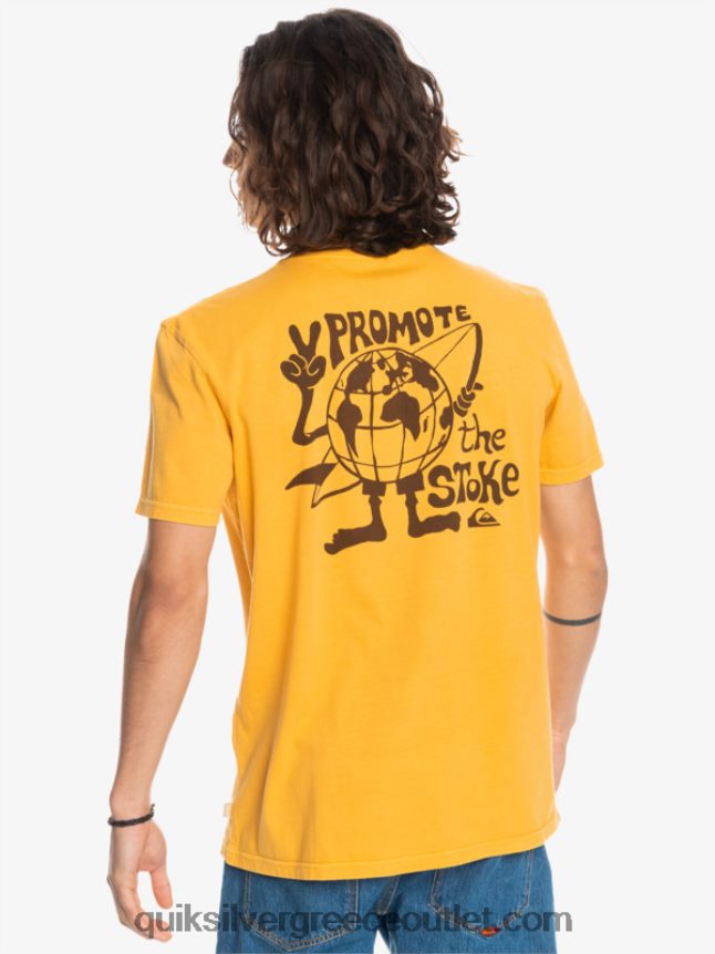 T-shirt με κρυφό μήνυμα Quiksilver άνδρες 66LP841761 χρυσή ράβδος