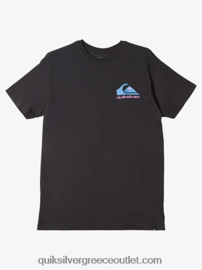 T-shirt omni logo Quiksilver άνδρες 66LP84984 μαύρος