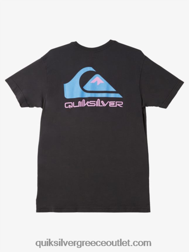 T-shirt omni logo Quiksilver άνδρες 66LP84984 μαύρος