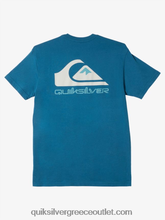 T-shirt omni logo Quiksilver άνδρες 66LP84985 μαροκινό μπλε