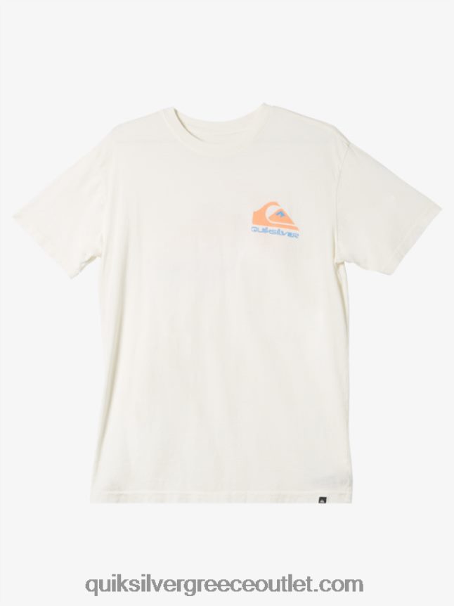 T-shirt omni logo Quiksilver άνδρες 66LP84986 αντίκα λευκό