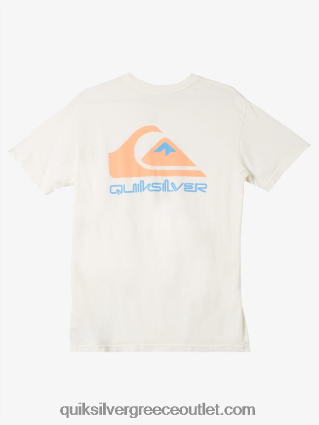 T-shirt omni logo Quiksilver άνδρες 66LP84986 αντίκα λευκό