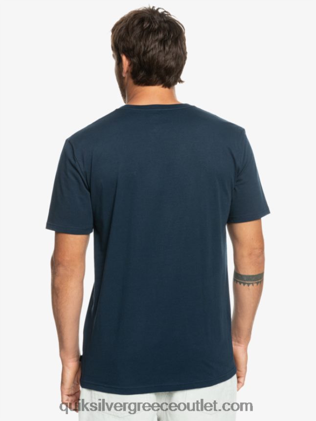 T-shirt με ρίγες surfadelica Quiksilver άνδρες 66LP841064 ναυτικό μπλέιζερ