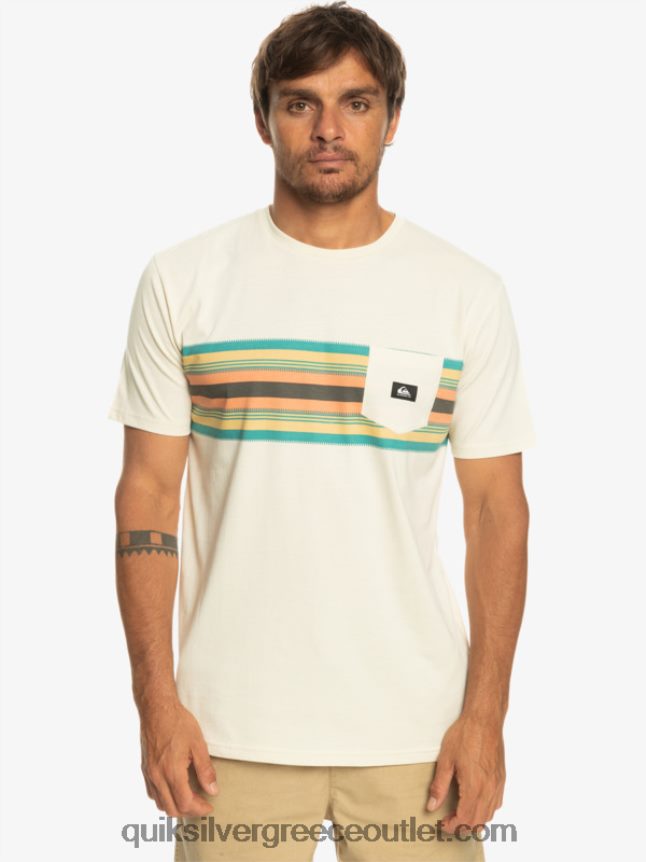 T-shirt με ρίγες surfadelica Quiksilver άνδρες 66LP841065 σημύδα