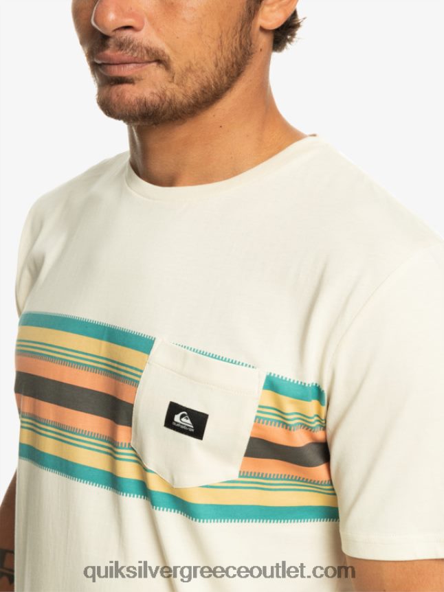 T-shirt με ρίγες surfadelica Quiksilver άνδρες 66LP841065 σημύδα
