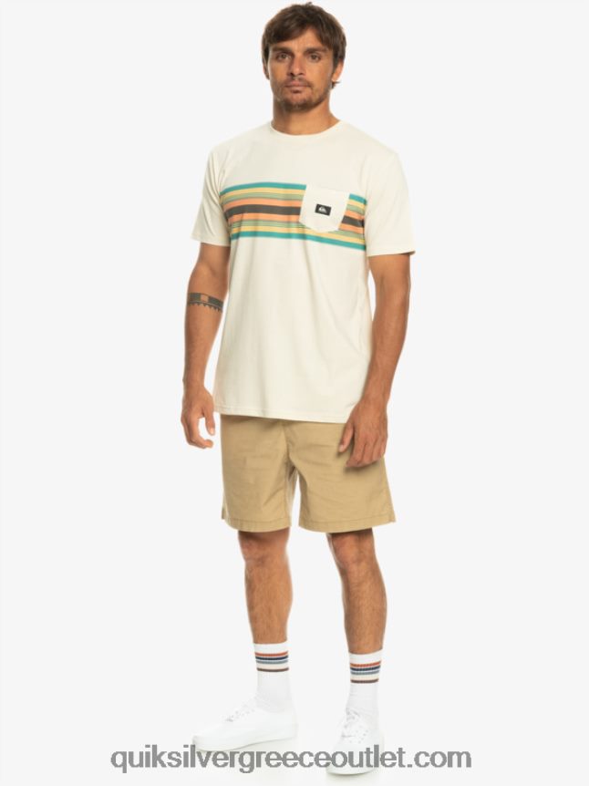 T-shirt με ρίγες surfadelica Quiksilver άνδρες 66LP841065 σημύδα