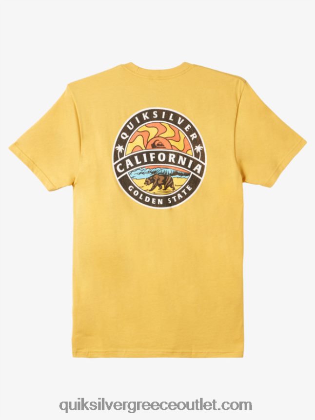 Μπλουζάκι california sunshine Quiksilver άνδρες 66LP841183 λαμπερό χρυσό